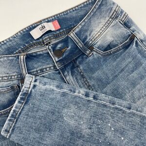 Cabi‎ Jeans Cinch Skinny Light Wash Distressed Paint Splatter Women's Size 4